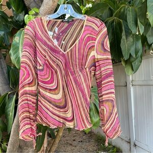 Vintage Pink and Brown Swirl Top